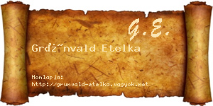 Grünvald Etelka névjegykártya